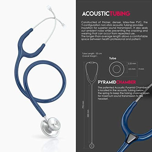 Chestpiece-Headset, MDF747XP04 MDF Instruments, Acoustica Lightweight Stethoscope for Doctors, Nurses, Students, Home