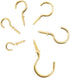 120Pcs Metal Screw-in Ceiling Hooks Kit, 6 Sizes, Gold Self-Tapping Cup Hooks for Home/Workplace/Office