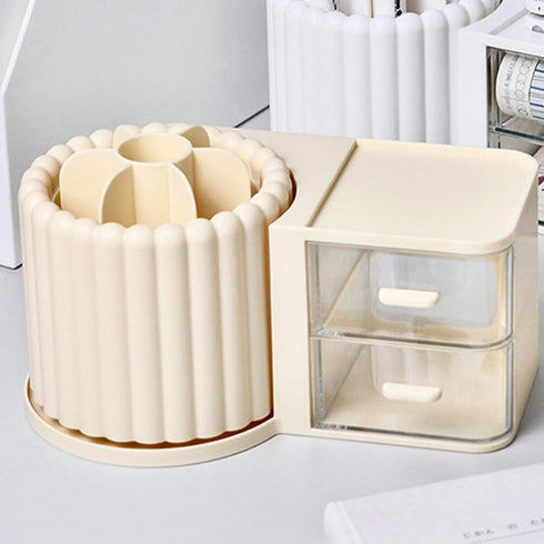 Rotating Pen Holder - Convenient Makeup Brush Organizer and Desktop Pen Supply Holder for Office