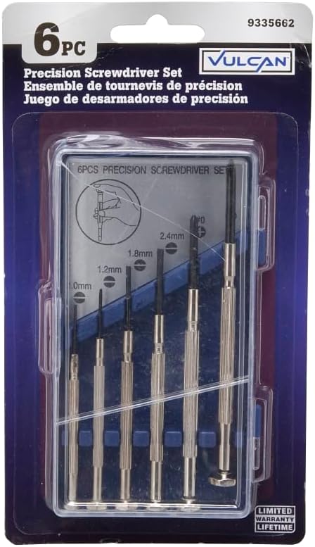 Edward Tools 6 Piece Precision Screwdriver Set and Case - Small Screwdrivers For Electronics, Glasses, Toys, Watches, Computers, Sewing Machine - Carbon Steel Tip - Small Phillips and Flathead