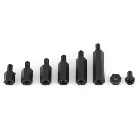 250Pcs M3 Hex Column Standoff Spacer Pillars Screws Nuts Assortment Kit with Storage Box for PCB Circuit Boards