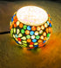 Indibliss Rajasthani Handcrafted Traditional Decorative Mosaic Glass Table Lamp with LED Lights - Multicolour