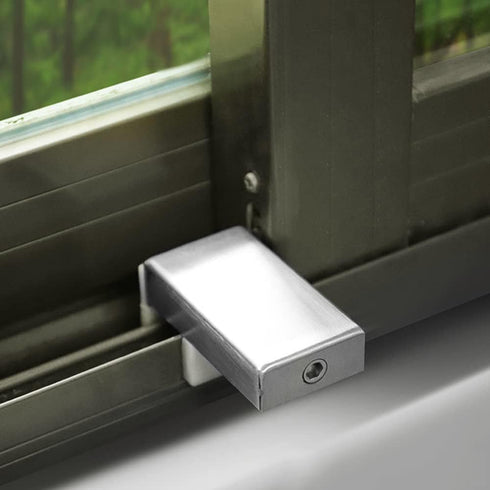 WANLIAN 1PCS Adjustable Door Window Lock Stopper, Thick Sliding Safety Anti-Theft Lock for Children, Plastic Steel