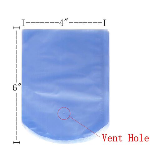 Round 300 PCS 4" x 6" Odorless PVC Clear Shrink Wrap Bags for Soaps, Bath Bombs, Gift Baskets