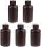 uxcell Plastic Lab Chemical Reagent Bottle, 100ml/3.4oz Small Mouth Sample Sealing Container, 5pcs Brown