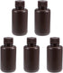 uxcell Plastic Lab Chemical Reagent Bottle, 100ml/3.4oz Small Mouth Sample Sealing Container, 5pcs Brown