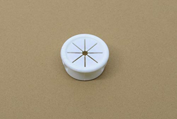 Pkg of 6 White Nylon Expandable Grommet Plug - Inside Diam 1/2", Fits Hole Size 3/4", Panel Thickness 1/32"-1/8"