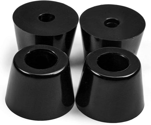 MroMax 4Pcs Round Rubber Feet Pads, 1.42" W x 0.98" H Non-Slip Bumper Feet for Furniture, Black