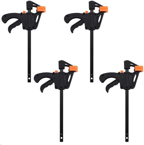 4 Pcs Quick Ratchet Release F Clamp Clip Bar Grip Squeeze Clamps Tools Set for Woodworking