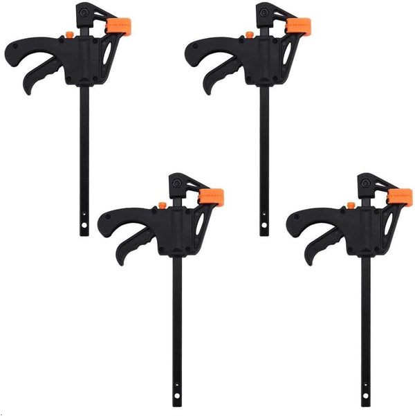 4 Pcs Quick Ratchet Release F Clamp Clip Bar Grip Squeeze Clamps Tools Set for Woodworking