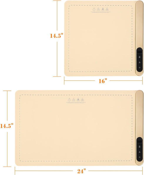 24x14.5 Inch 6 Settings Food Warming Mat Mat for Food,Electric Warming Tray with Temp & Timer, Auto Shut-Off, Portable