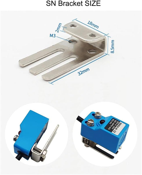 SN04-N2 NPN NC Inductive Proximity Sensor Normally Closed Detection Switch with SN Bracket (Blue, 2 Pack)