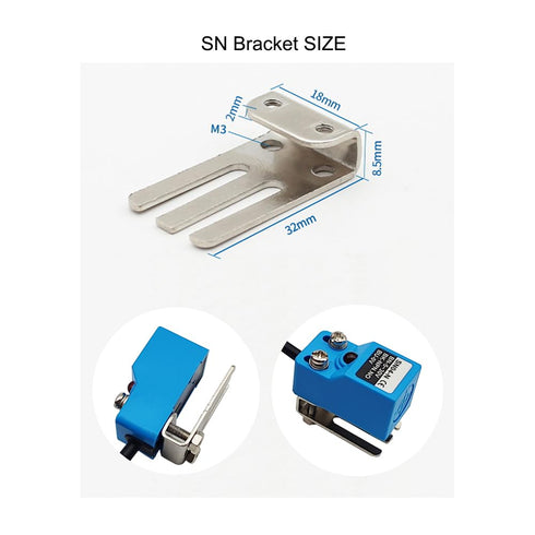 Square Inductive Proximity Sensor SN04-P Normally Open Detection Switch PNP NO with TL PL SN Bracket (Blue, 4 Pack)