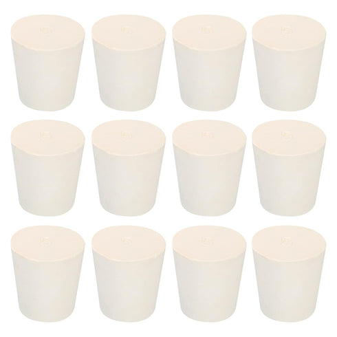 MECCANIXITY Rubber Tapered Plug, 22mm to 28mm Solid Test Tubes Bungs Stopper, White, 12 Pieces