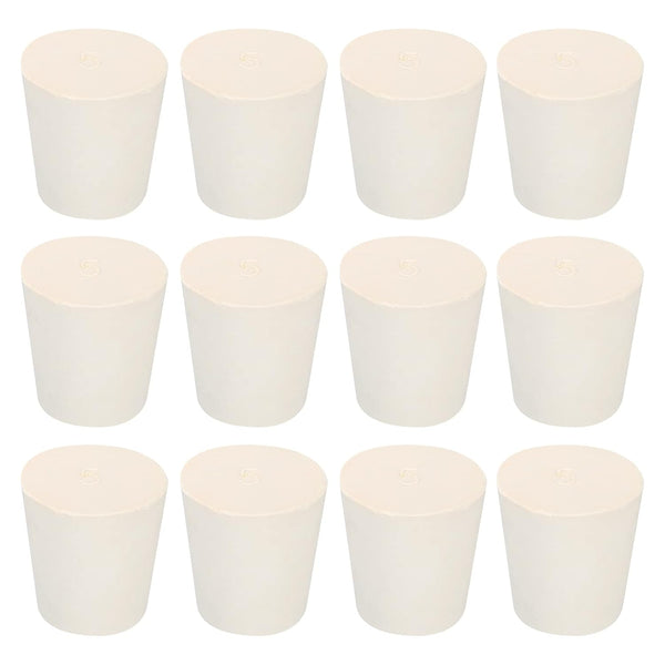 MECCANIXITY Rubber Tapered Plug, 22mm to 28mm Solid Test Tubes Bungs Stopper, White, 12 Pieces