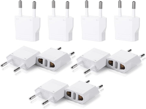 Bates European Travel Plug Adapter, 10 Pack, US to Europe Plug Adapter for Travel, Adapter for EU Plug