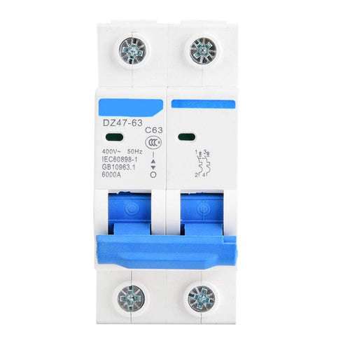 YWBL-WH Miniature Circuit Breaker DZ47-63 2P 400V AC Miniature Leakage Air Switch 63A