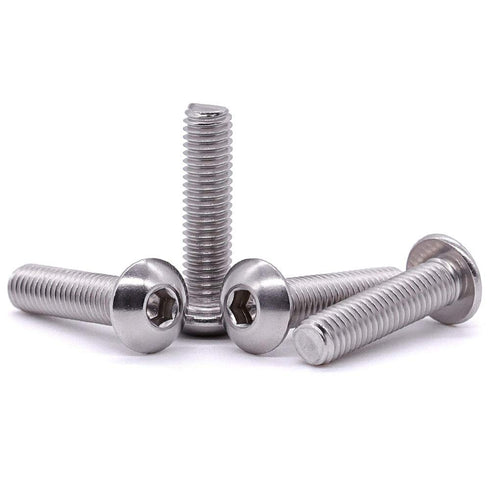 #10-24 x 1-1/2" (50 PCS) Button Head Socket Cap Bolts Screws - 304 Stainless Steel 18-8, Allen Hex Drive