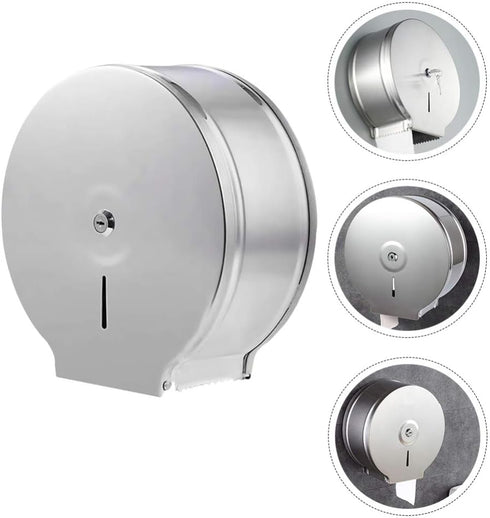1pc Zerodeko Round Stainless Steel Tissue Storage Rack for Bathroom Easy Install Paper Holder Large Capacity