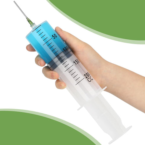 4 Pack 200ml Syringes with 55.1” Tube and 14G 1.5” Needle, Sterile Luer Lock Individually Packaged for Scientific Labs