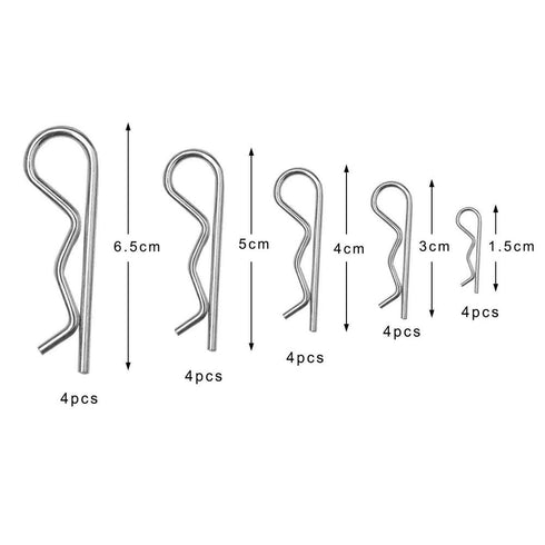 20 Pcs Hardware Pins Cotter Pins Assortment Kit, Heavy Duty Zinc Plated, for Hitch Pin Lock Systems, M1-M3