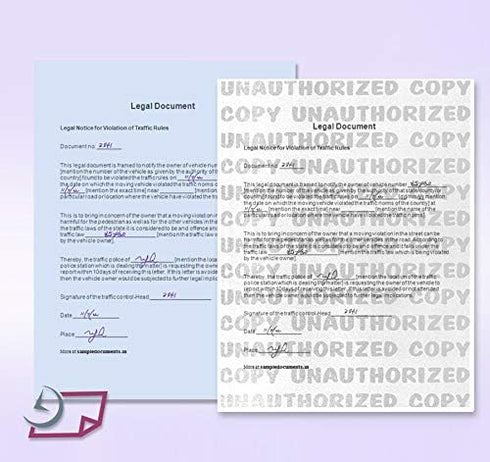 NextDayLabels 8-1/2 x 11" Multi-Purpose Tamper Resistant UNAUTHORIZED ANTI-COPY Blue Security Paper, Pack of 100