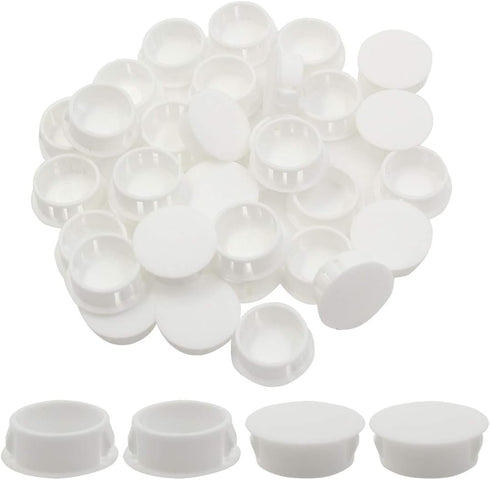 Zorfeter 30 Pcs White Hole Plugs - 25mm (1 inch) Flush Type Plastic Plugs for Furniture and Fencing