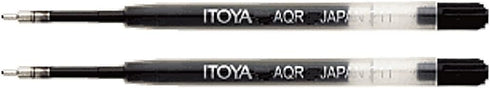 Itoya AQR-10BP-BK Aquaroller Pen Ink Refill, 2-Pack, Black