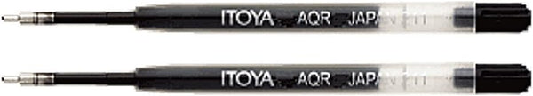 Itoya AQR-10BP-BK Aquaroller Pen Ink Refill, 2-Pack, Black