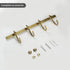 WINCASE Brass Towel Hook Rack - Brushed Brass Wall Hook Rack with 4 Hooks, Antique Brass Rustic Wall Mounted