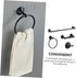 Set Stainless Steel Bathroom Towel Rack Wall-Mounted Towel Holder Elegant Black Durable and Modern Design for Efficient