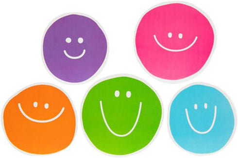 Smiley Face Mini Print Paper Cutout Student Badge - Bulletin Board Decor Shapes, 36 Pieces
