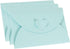 PATIKIL 36 Pack Gift Card Envelopes, Heart Shaped Clasp Mini Envelope for Birthdays Weddings, Light Blue