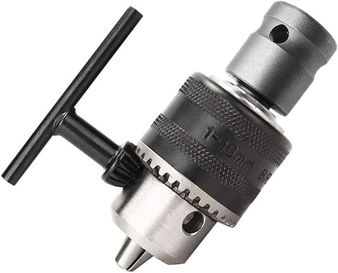 Yakamoz 1.5-10mm 1/16" - 3/8" Capacity Key Drill Chuck for Air Impact Wrench Converter Conversion Tool | 1/2 Inch Socket Square Female Adapter