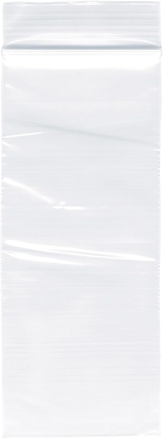 Plymor 2" x 5" Zipper Reclosable Plastic Bags, 2 Mil (Pack of 100)