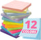 Sticky Notes, 12 Pads, 3x3 inches, Colorful Self-Stick Note Pads for Office, Study, Daily Life Organization - Soft