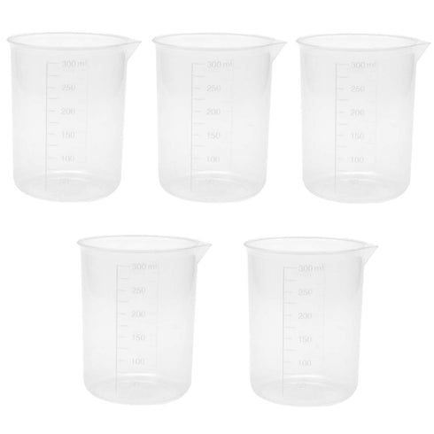 Sscon 5Pcs 250ml/300ml Lab Graduated Beakers for Laboratory Kitchen