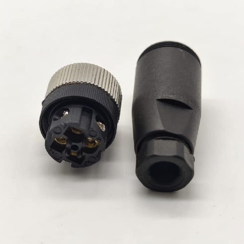 2 Pcs Plug M12 4 Pin A-Coding Plastic Shell Female Plug Screw-Joint for Cable, Field Assembly Wireable Connector Straight Male Assemble Type Plug Unshiled IP67 Industrial Sensor Plug Adapter