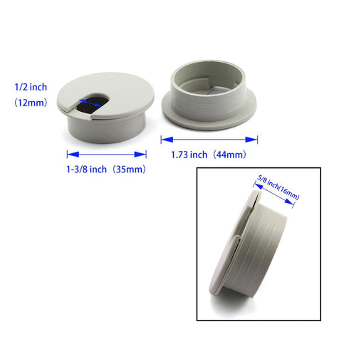 Desk Grommet 3 Pack, 1-3/8 Inch (35mm) Plastic Wire Cord Cable Grommets Hole Cover for Wire Organizer