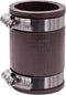 Fernco 1056-150 1-1/2-in. Flexible PVC Pipe Coupling for Cast Iron and Plastic Plumbing Connections in Brown