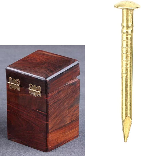 100Pcs Brass Escutcheon Tacks | Round Head Brass Brad Nail Hardware Nail Assortment Kit for Furniture Hinge