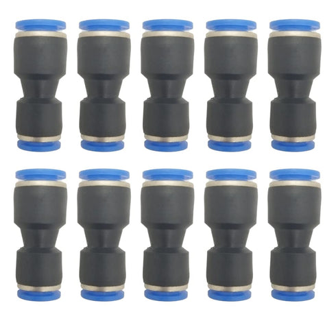 zjxed 5/16" OD x 1/4" OD Pneumatic Quick Connector, Push to Connect Fittings, Straight Reducer Union/Coupler, 10 Pack