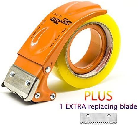 Metal Handheld 2 Inch Tape Gun Dispenser for Packing, Packaging Sealing Cutter, Orange