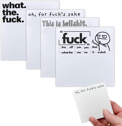 Funny Sticky Note What The F*ck Sticky Notepad, Novelty Notepads, Funny Sassy Rude Desk Accessory Gifts