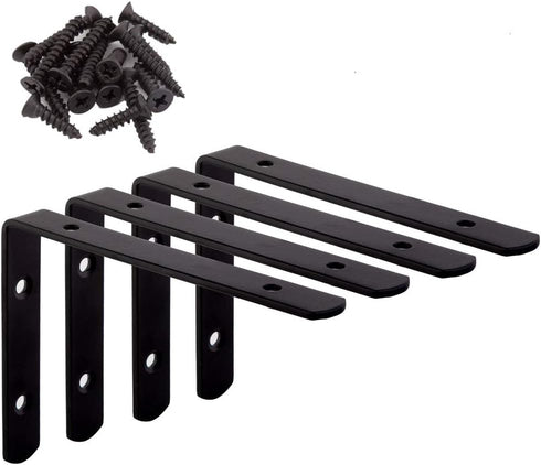 Corner Bracket Shelf Bracket,Heavy Duty Black Stainless Steel L Corner Brace,Right Joint
