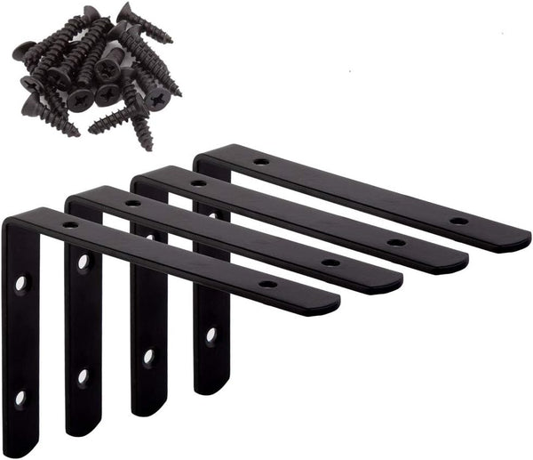 Corner Bracket Shelf Bracket,Heavy Duty Black Stainless Steel L Corner Brace,Right Joint