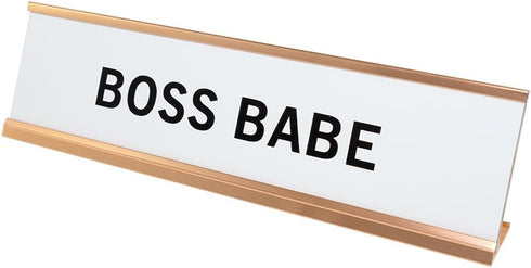 Boss Babe Nameplate Desk Sign, 2 x 8"