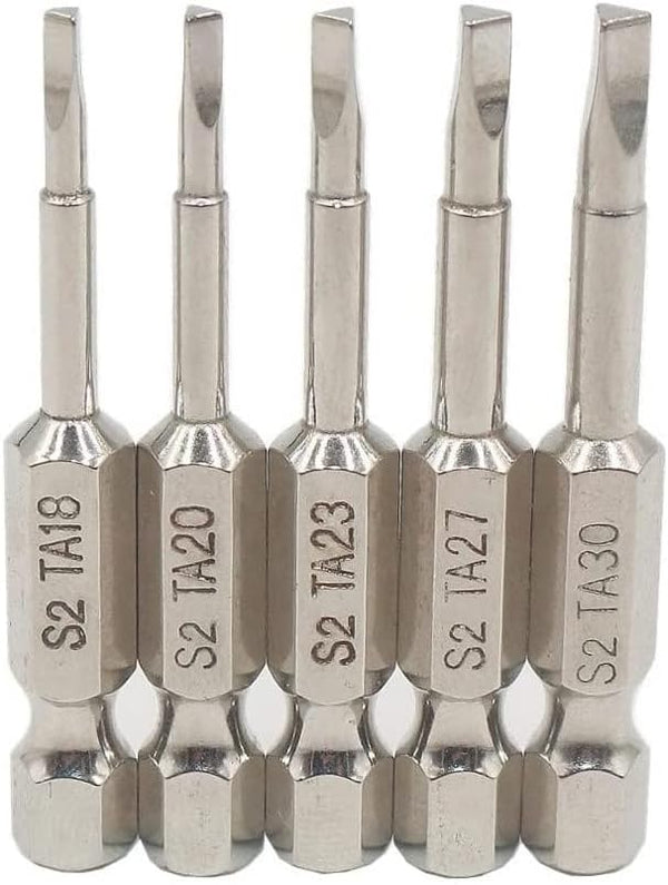 Fixinus 5 Pieces Magnetic Triangle Screwdriver Bits Set, 1/4 Inch Hex, S2 Steel, 50 mm Length