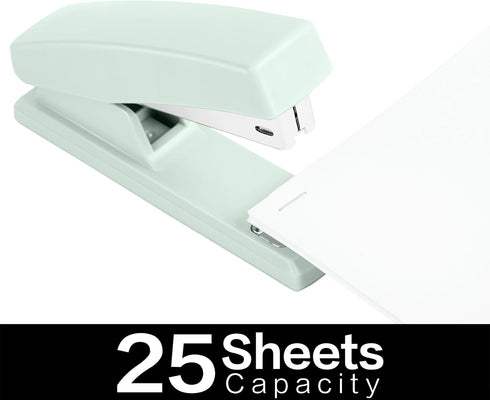Deli Desktop Stapler, Office Stapler with 640 Staples, 25 Sheet Capacity, Green