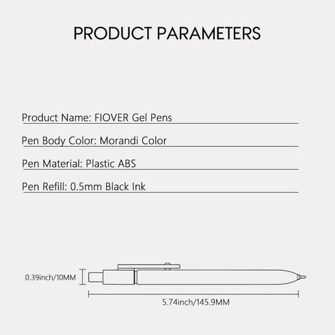 5pcs FIOVER Gel Pens Quick Dry Ink Pens Fine Point Premium Retractable Rolling Ball Gel Pens Black Ink Smooth Writing